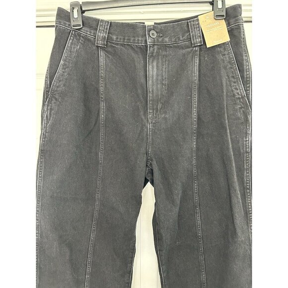 Madewell Trouser The Perfect Wide Leg Jean Seam Edition Black Naylor Wash Sz 30 - Picture 8 of 16